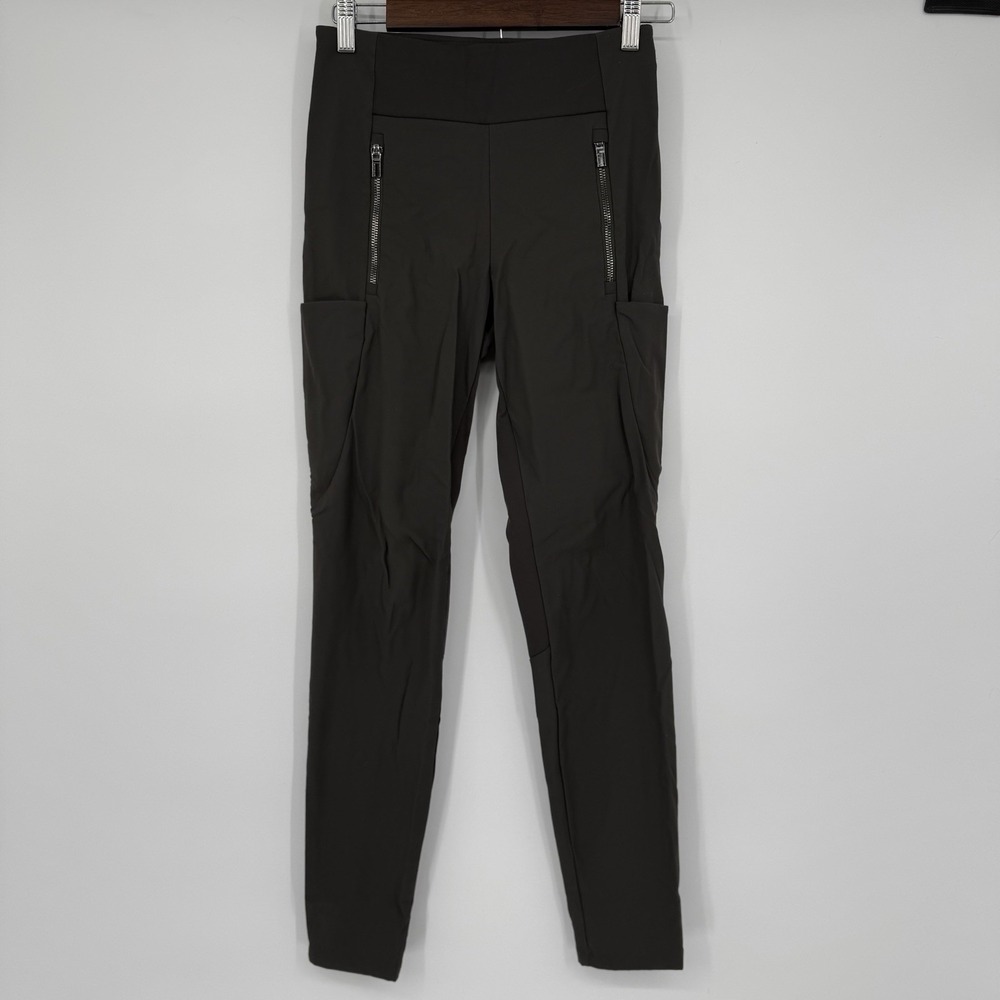 Athleta‎ Stellar Tights Women's Large 0 Gray High Rise Zip Pockets Casual Travel